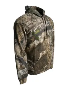 Realtree Camo Hoodie. Earth Brown, Gray, Green Tones. Tree Camouflage Pattern, Hunting, Outdoors. Soft Cotton Material, Comfortable