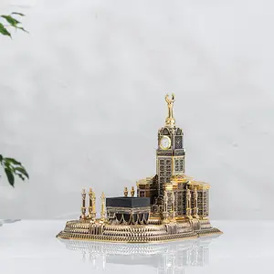 Grand Mosque Replica Table Clock - Elegant Design with Traditional Features, Ideal for Home or Office Use Decor