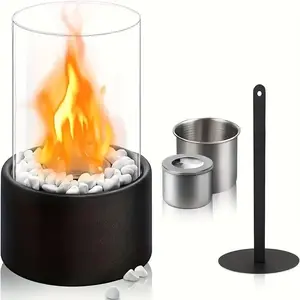 Portable Alcohol Heating Stove, Retro Style Desktop Fireplace, Metal Structure Patio Fire Pit with Natural Ventilation, Indoor & Outdoor Decoration Supplies, Metal Firepit Stove