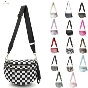 2026 Trendy Women Plaid Nylon Fanny Pack,Y2K Vintage Crossbody Belt Bag,Adjustable Sling Waist Purse,Lightweight Large Capacity Hands-Free Bum Bag,Ideal for Streetwear,Daily Use,Summer Holiday Outdoor Travel Festival Outfit