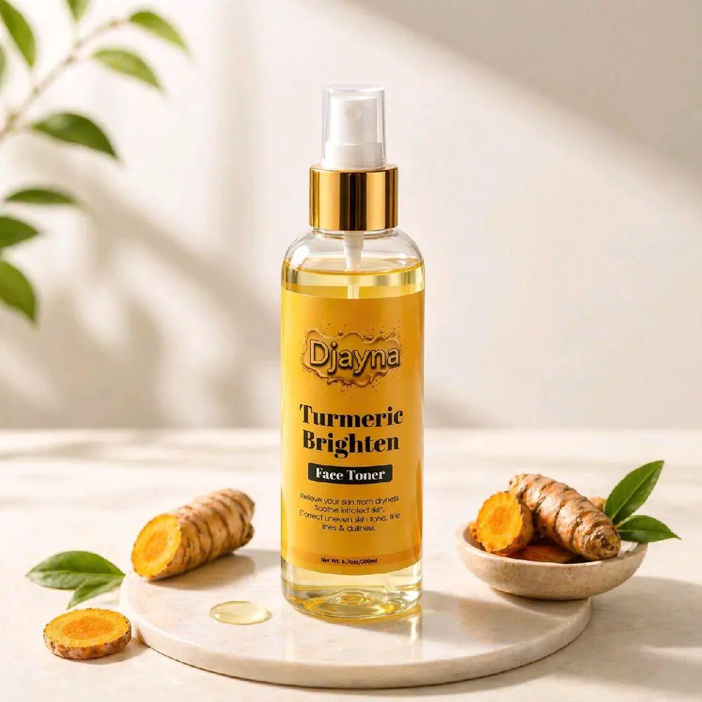 Djayna Turmeric Brighten Face Toner 200ml - 4.7oz Bottle - Relieve Dryness & Soothe Irritating Skin - Natural Skincare