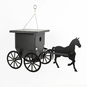 Outdoor Leisure Products & American Furniture Classics GM36BK Made of High Density Poly Resin Model Buggy Wren Bird House