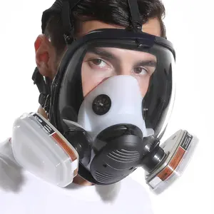 Reusable Full Face Cover Respirator, 7 in 1 Large Size Mask with Carbon Filters, Suitable for Paint Sprayer, Chemical, Woodworking, Dust Protector, Dustproof Gasproof Mask, Dustproof Safety Mask
