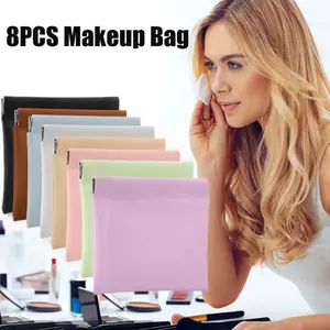 A Set of 8/6 Pcs Snap Closure Organizer Pouch,Small Women's Leather Pouches for Purse,Mini Makeup Bag for Cosmetics Headphones Jewelry Lipstick,Christmas Party Gifts,Hand Tools Kits