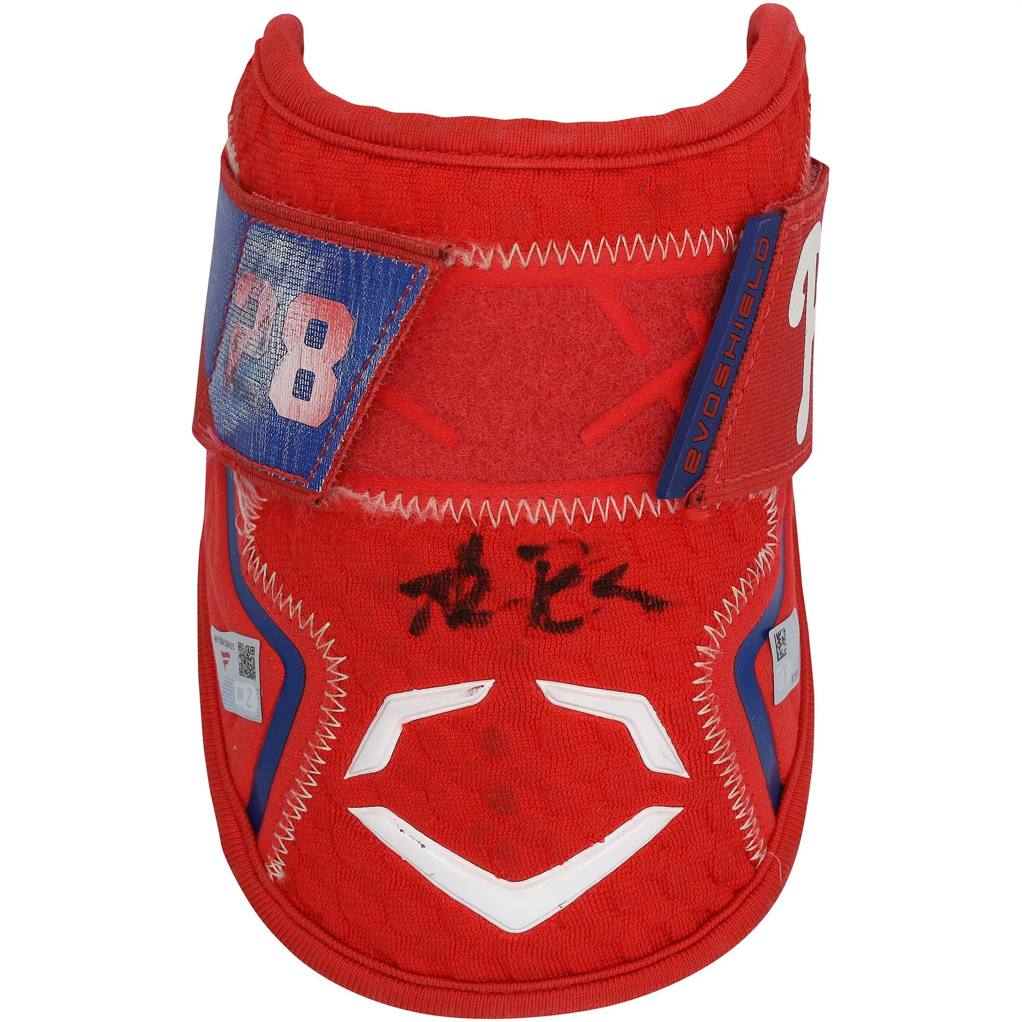 Alec Bohm Philadelphia Phillies Autographed Game-Used Red EvoShield Elbow Guard from the 2025 MLB Season - NF70450455 - Fanatics Authentic Certified