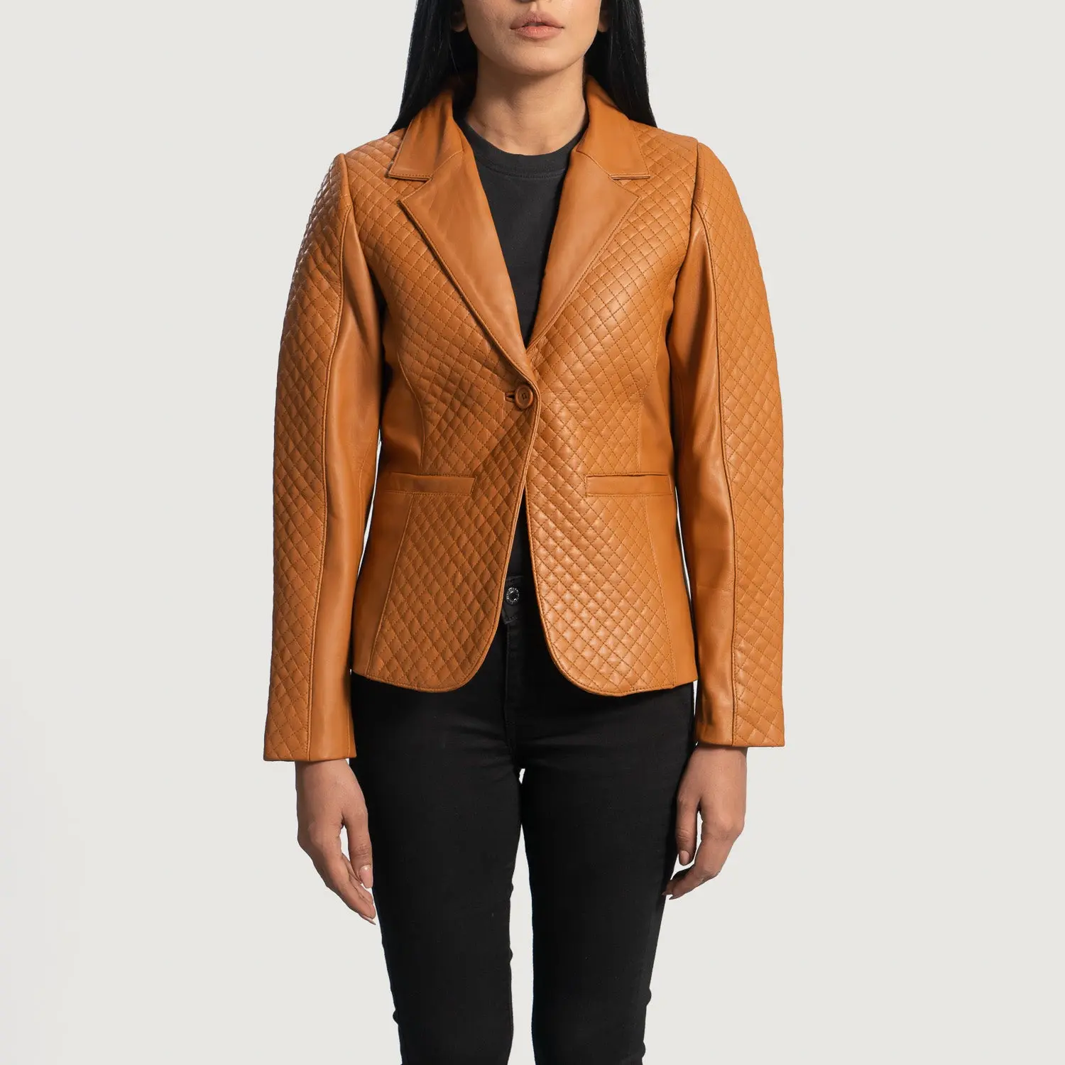Cora Quilted Leather Blazer