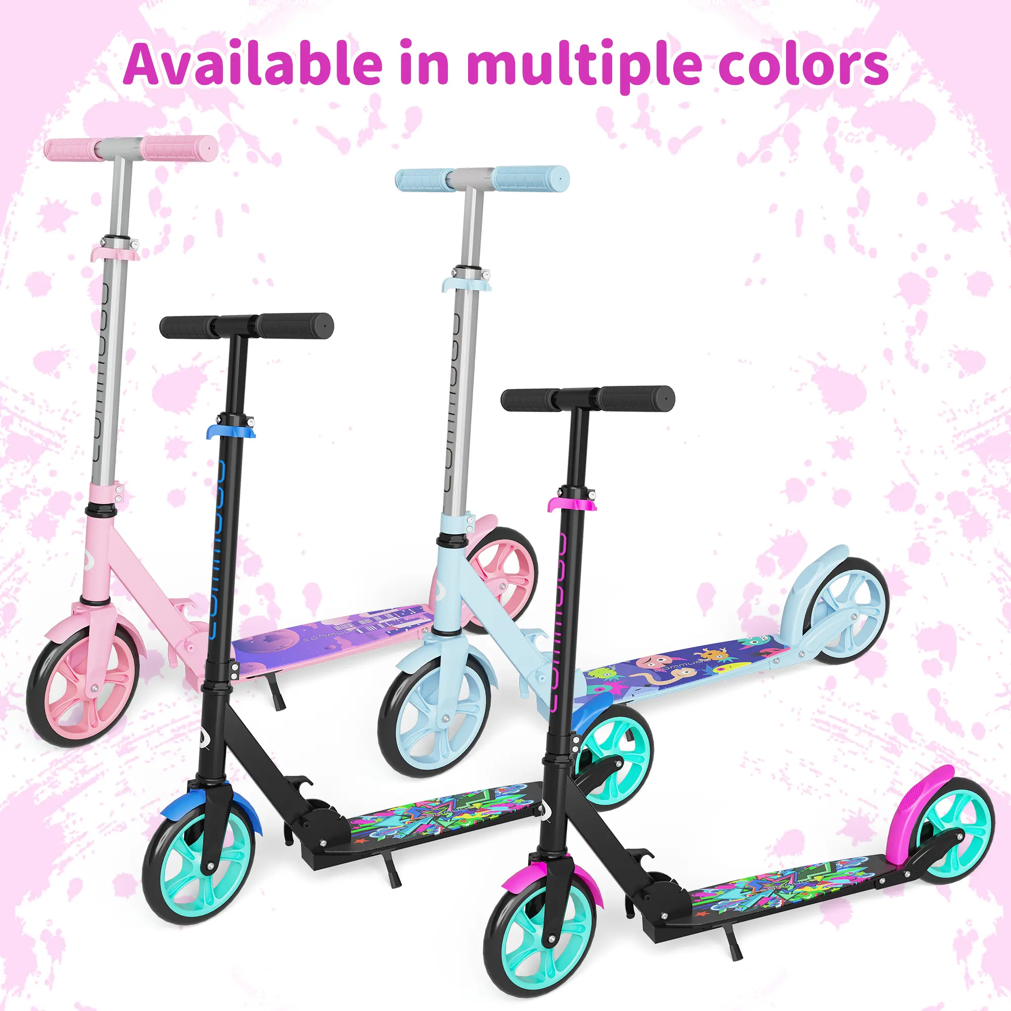 Commugo T1 Kick Scooter for Kids 5-12, Teens, Foldable Lightweight Adult Scooter with 8 Inch Wheels, Hell a Grip, Max Load 240 LBS, Gift for Childs Adjustable Height Handlebars tiktokshopspringglowup summerwins