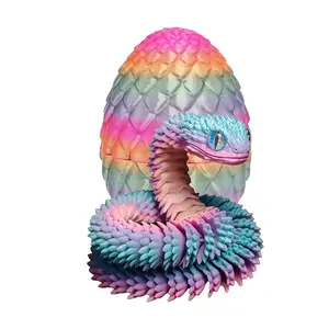 3D Printed Snake & Egg Set, 1 Set Random Color Creative Desktop Ornament, Home & Office Decoration, Suitable for Various Room Decoration