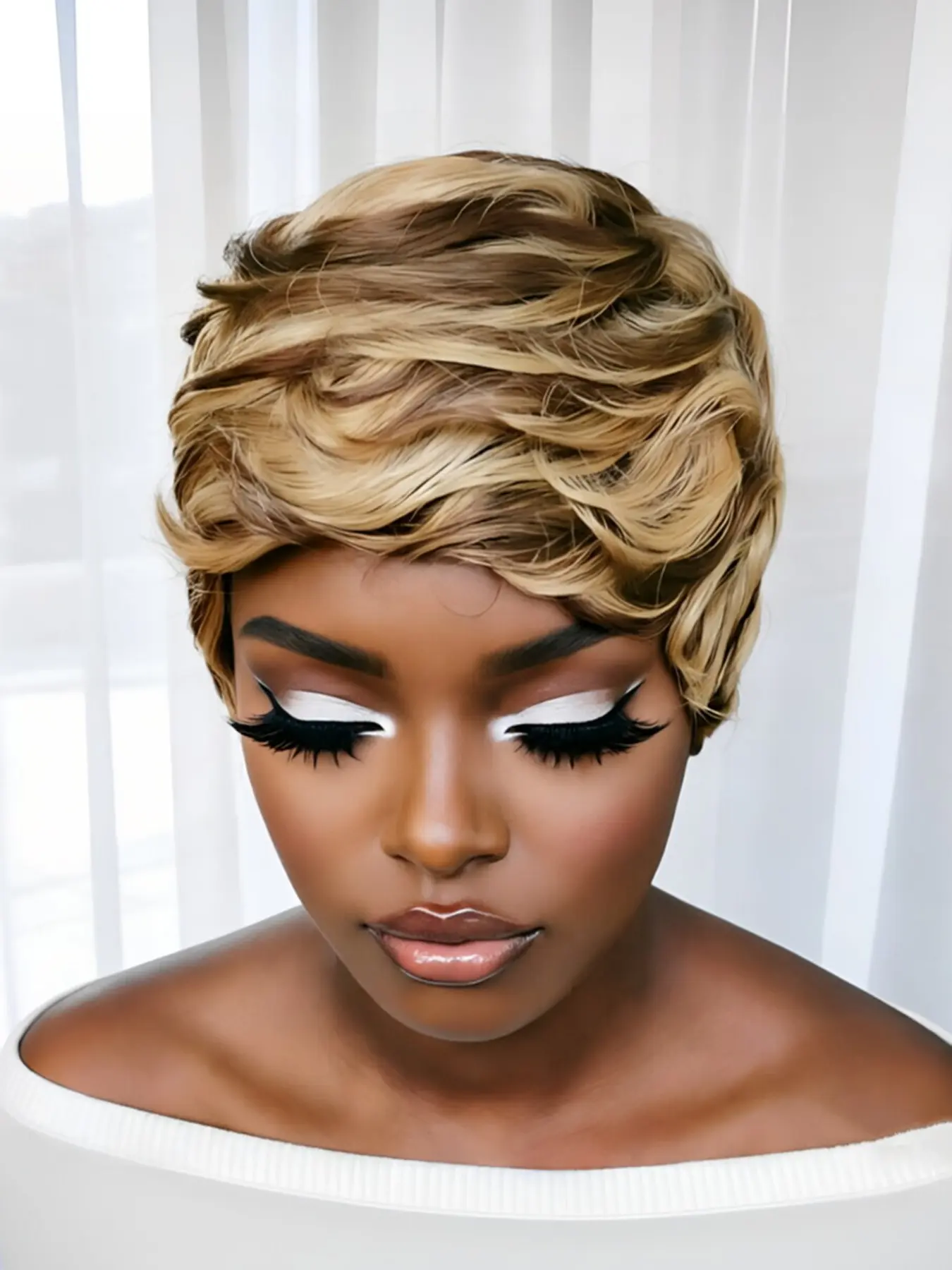pixie wig Short Straight Layered 427  Color Daily Party Cosplay Use Human Hair Wig Pixie Cut Machine Made Human Hair Wig Natural Human Hair Silky Straight Wig Natural Looking Wigs