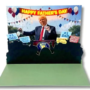 Talking Trump Father's Day Cards, Surprise Dad With A Personal Talking Greeting Card From President Donald Trump, Funny Adults Father’s Day Gift, One Of The Best Presents For Dad, Includes Envelope