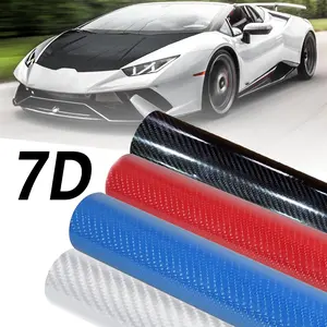 7D High Gloss Carbon Fiber Vinyl Bubble Free Air Release Car Wrap Film Automotive DIY Decals (12" X 60" / 1FT X 5 FT)