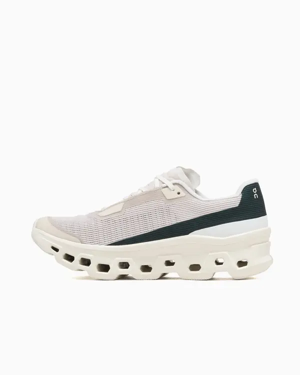 On Women's Cloudmonster Void Running Shoes, Featuring Maximum Cushioning and a Mesh Upper in Ivory Pearl, Cushioned Sole, Lace-Up