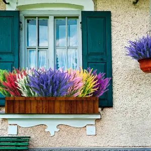 UV-resistant artificial lavender flowers - Decorative Flowers, suitable for indoor and outdoor decoration, perfect for gardens, porches, patios, window boxes, and hanging pots, seasonal garden decoration, maintenance-free plants