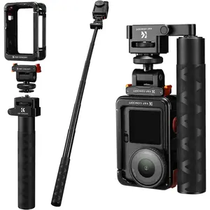 K&F CONCEPT Foldable Selfie Stick with Cage and Magnetic Quick Release Mount with Cold Shoe for Action 6, Camera, Accessories, Protection