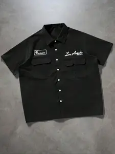 Men's Solid Pocket Short Sleeve Shirt, Button Up Pocket, Loose Casual Comfy Button Design Top for Daily Wear, Men's Clothes for Summer, Tropical