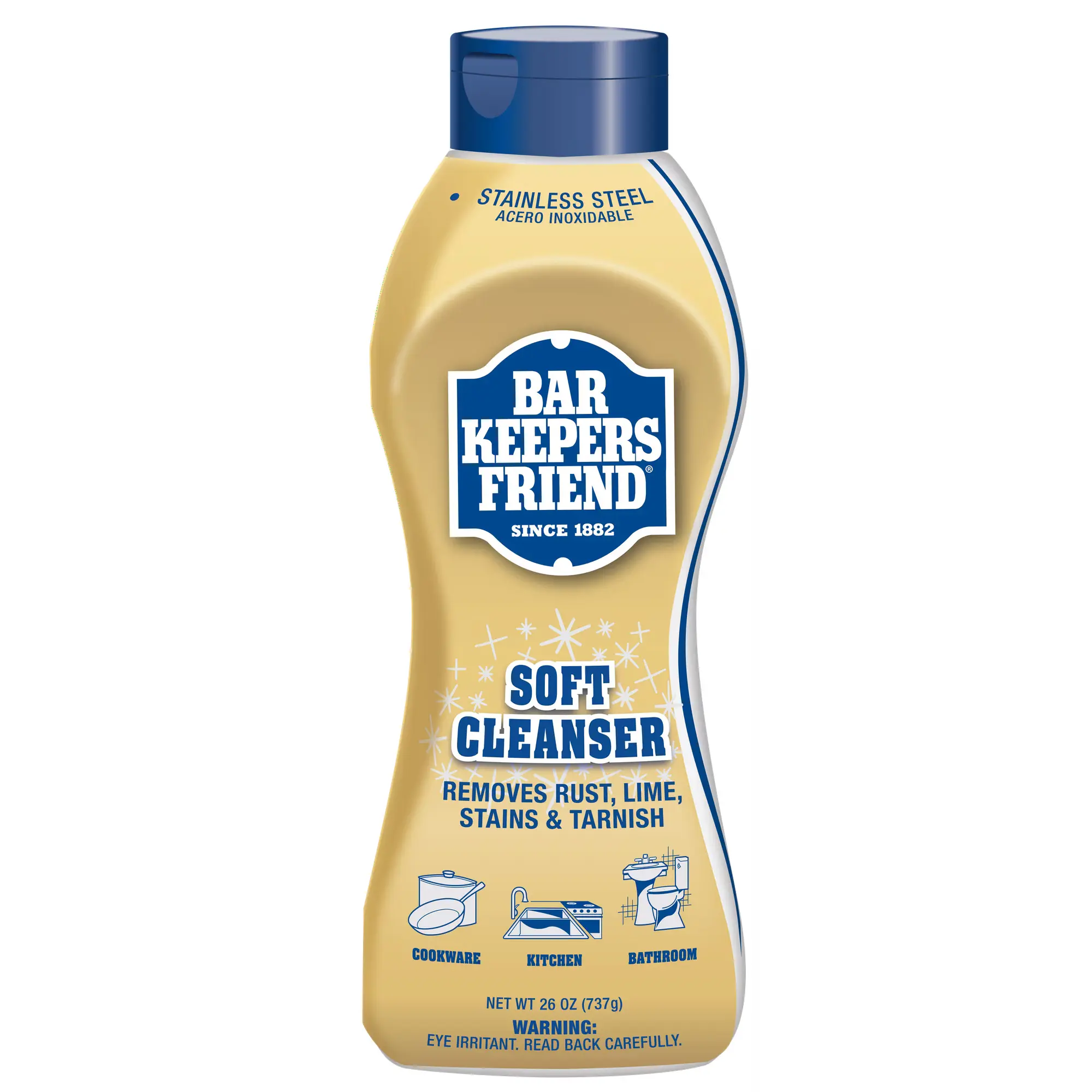 Bar Keepers Friend 26oz Liquid Soft Cleaner - Powerful Stain Remover, Kitchen-Scented Household & Bathroom Cleaning Solution, Bathroom Cleaner