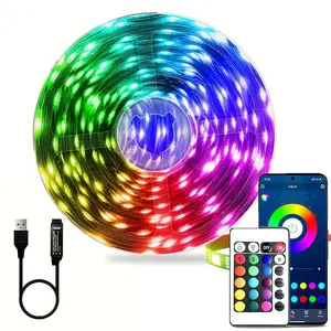 USB LED Light Strip 33 Feet 10 Meters RGB Colorful Light Strip,, Adjustable Design, 800-1000 Lumens, USB Powered, Suitable for Bedroom, Living Room, Party and Event Decoration, Cool Atmosphere Lighting, Intelligent Long-Lasting Design, gamer