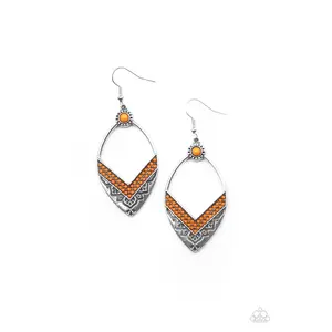 Indigenous Intentions - Orange earring B097