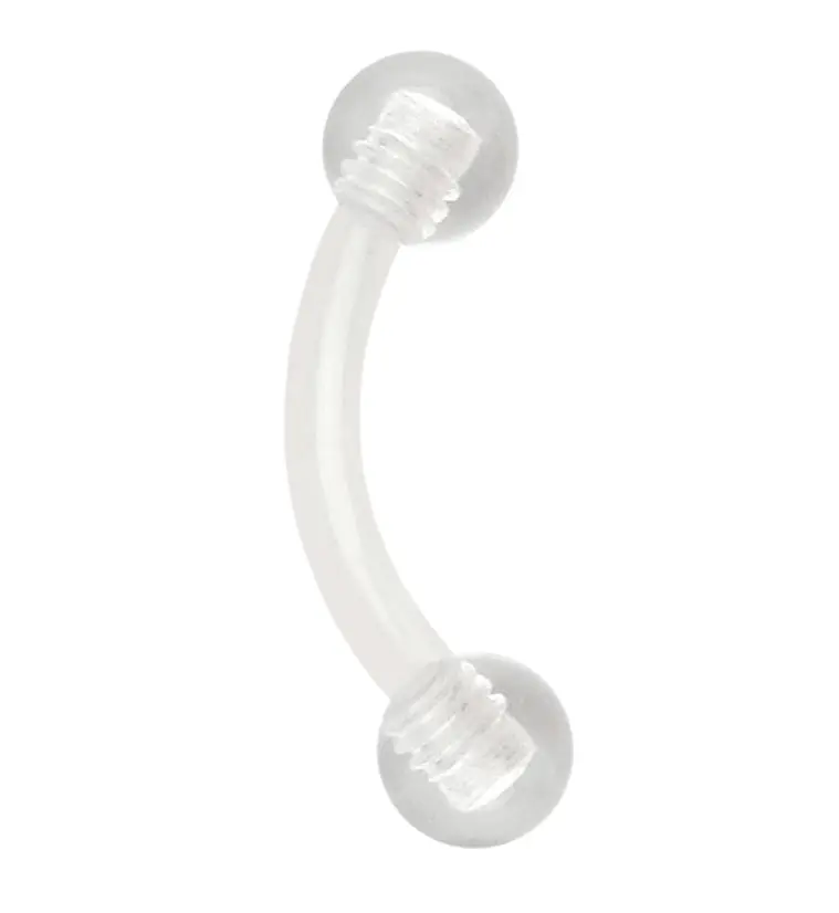 Clear Acrylic Curved Barbell Clear Acrylic Curved Barbell