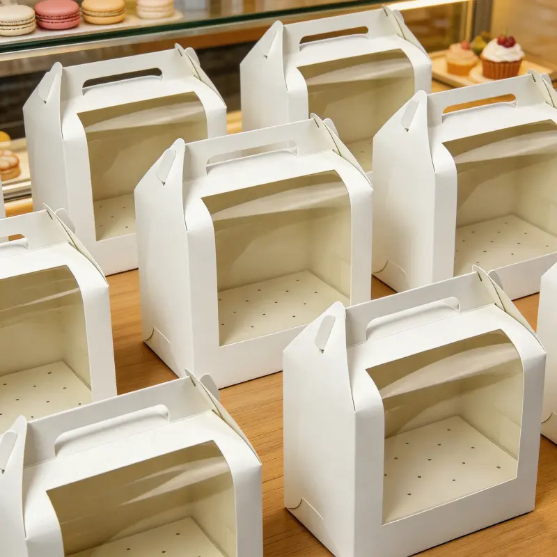 5/1pcs Hand-Carry Windowed Lollipop Gift Boxes, White Paperboard Visible Packaging for Chocolate Strawberry Sweets & Homemade Presents.needoh.paper plates