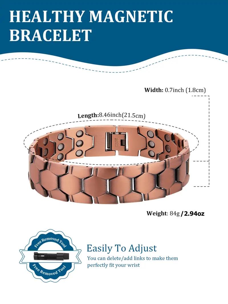 Men's pure copper bracelet, integrating health care and decoration. It is specially designed for daily maintenance and relief of wrist discomfort. With a retro style that is versatile and suitable for all, it can be worn by both men and women. Men's pure copper bracelet, integrating health care and decoration. It is specially designed for daily maintenance and relief of wrist discomfort. With a retro style that is versatile and suitable for all, it can be worn by both men and women.
