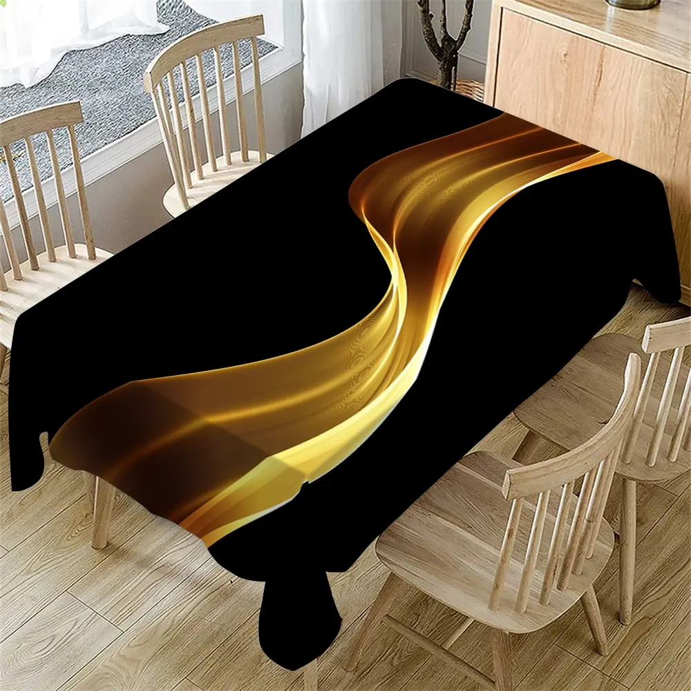Rectangular Tablecloth with Flowing Cloud Design, Abstract Art Pattern for Indoor and Outdoor Use, Perfect for Kitchen, Weddings, Parties and Picnics