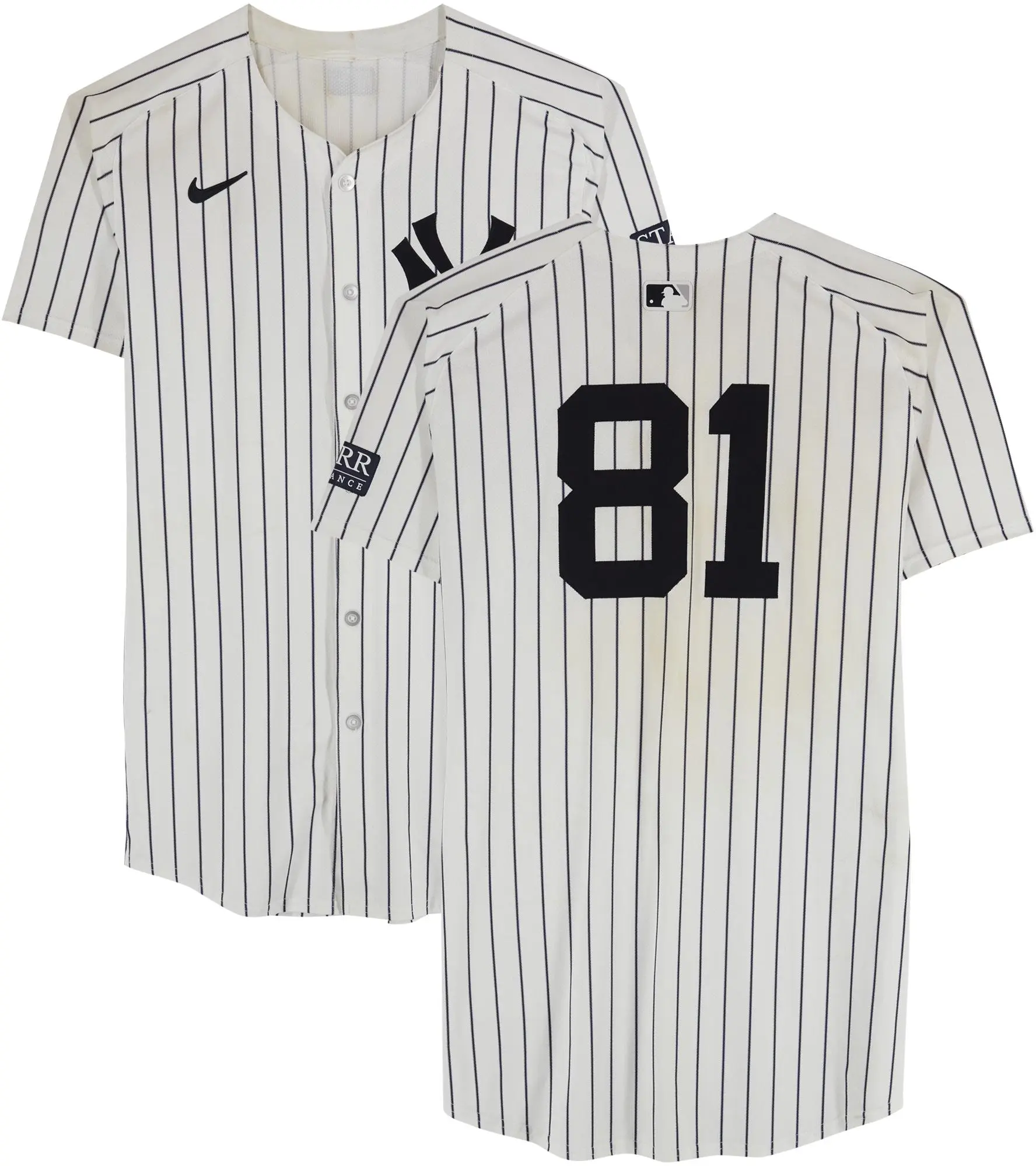 Luis Gil New York Yankees Game-Used #81 White Pinstripe Jersey vs. Cleveland Guardians on August 20, 2024 - Fanatics Authentic Certified