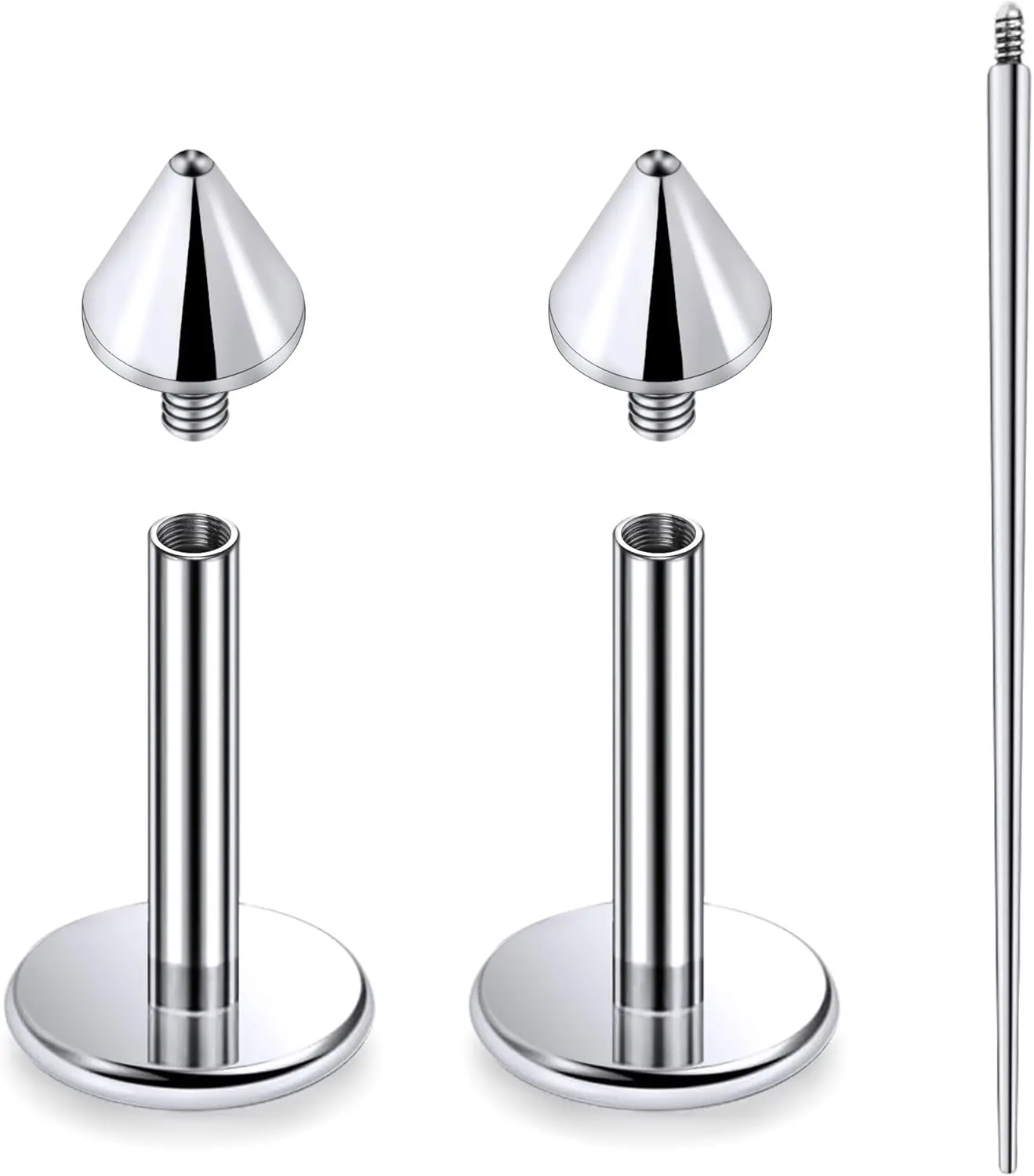 20G 18G 16G Internally Threaded Astm F136 Titanium Nose Ring Studs Flat  Studs Earrings G23 Titanium Tragus Helix Conch Cartilage Lobe Earrings Piercing  For Women Men 6MM 8MM