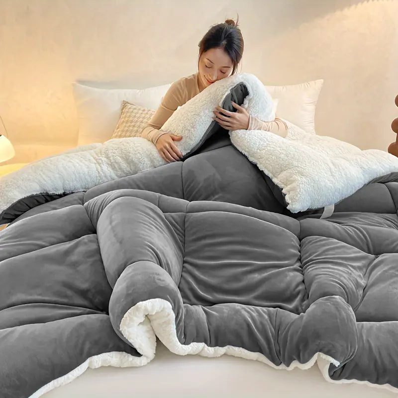 ORHOPUI Thick Navy Blue Winter Fleece Blanket Set with 2 Pillows - Elegant Luxury Soft Bedding Cover, Fluffy Weave Insulation Blue Blanket for Bedroom Use, Cozy Setup Bedding Sets for Adult Women (Christmas Offer)