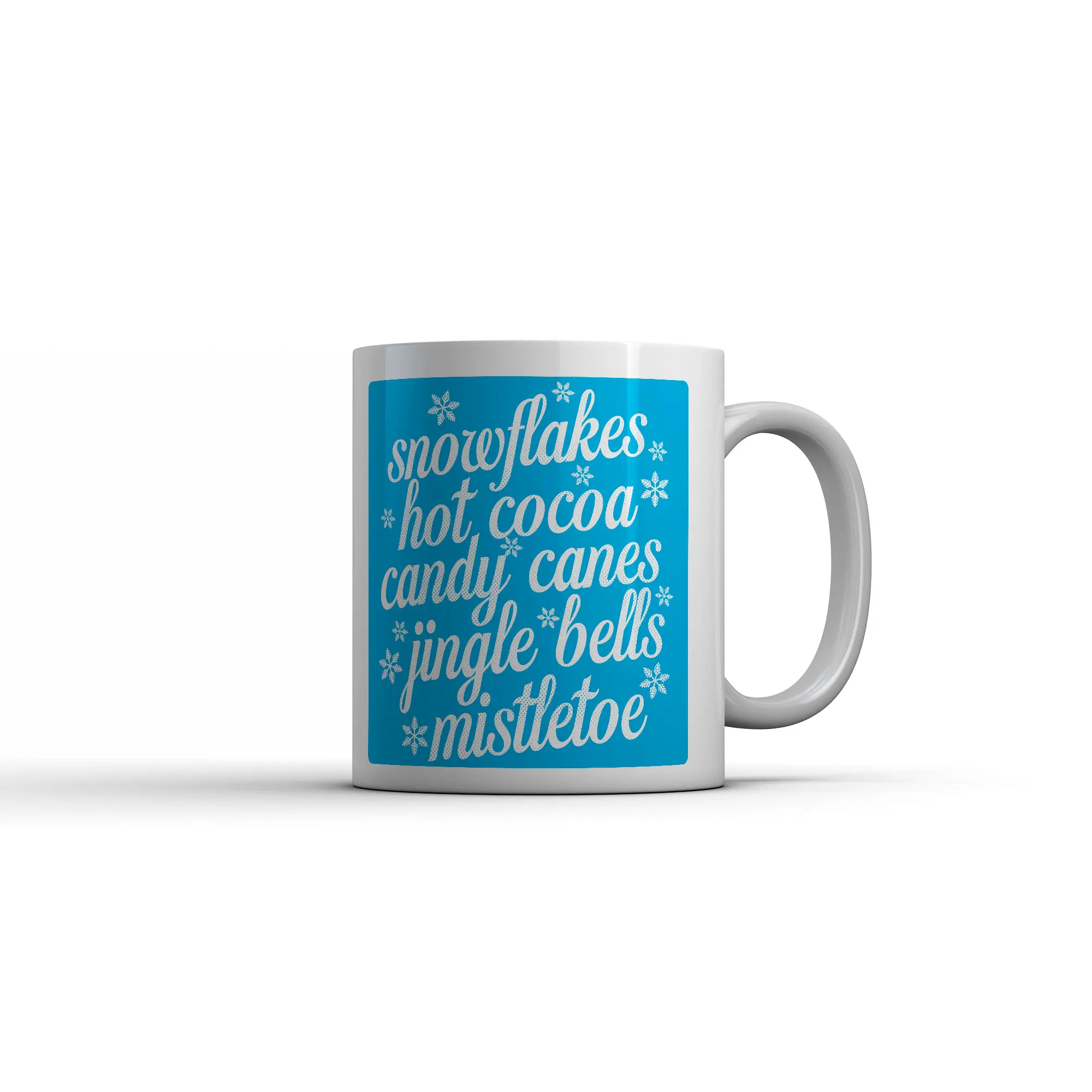 Snowflakes Hot Cocoa Candy Canes Mug Funny Sarcastic Christmas Coffee Cup - 11oz Funny Coffee Mugs Ceramic Printed Drinkware Cup