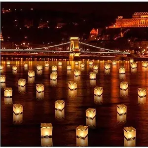 20 count Biodegradable 5.9-Inch Floating Water Candle Chinese Paper Lanterns for Wishing Praying Blessing Wedding Festival Event Party Patio Memorial Pool Side Decoration (20 Pack)