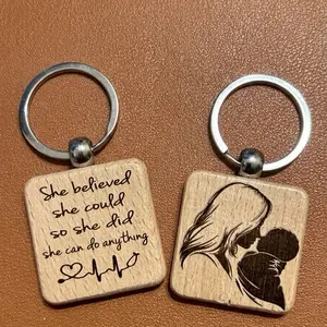 Square engraved keychain