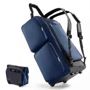 Fanwoli 120L Rolling Duffel Bag with Wheels & Backpack Straps, 33" Foldable Extra Large Travel Duffle Luggage, Durable Heavy Duty Water Resistant, Multi-Pocket Bag for Camping, Moving, Air Travel