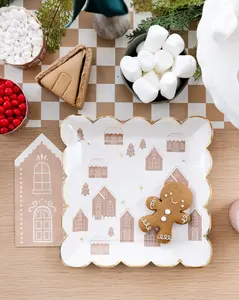 Gingerbread Village Plates