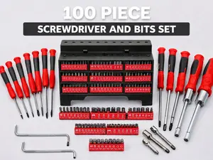 100-Piece Magnetic Screwdriver & Precision Bit Set with Organizer Case