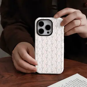 Floral bow phone case, sturdy and durable 2-in-1 case, compatible with iPhone 17/16/15/14/13/12/11 Pro Max/Plus/Pro, Galaxy S25/S24/S23 Ultra. Durable, stylish protection, drop-proof phone case, the perfect birthday gift for a friend.