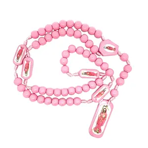 Santa Muerte Pink Rosary