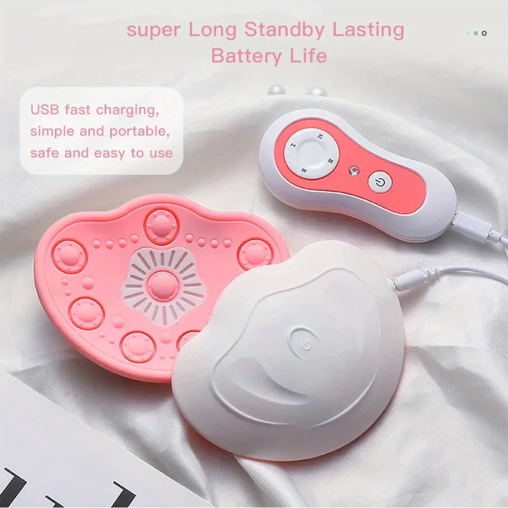 Breast Massager + Floral Greeting Card - Wireless Remote Portable Electric Breast Massager - 3 Intensity Settings, 4 Modes, 40℃ Constant Temp, Home Breast Massager, Salon-Like Warm Massage & Ideal for Gift Exchange| Christmas Gifts,  Sleek Design