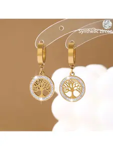 New hollow tree of life earrings ear clips Shein hot selling personalized temperament earrings trendy