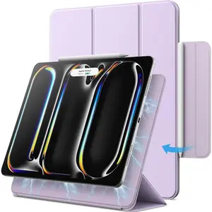 Magnetic Attachment Tablet Case, 1 Count Slim Trifold Stand Case, Durable Protective Tablet Cover for iPad, Pencil Pro & Pencil (USB-C)