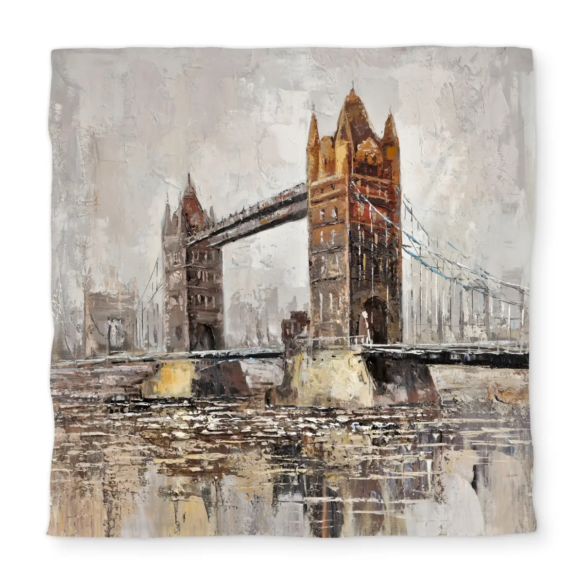 Begin Home Decor C1DCQSW0HVSY1R Decorative Duvet Cover - London Theme City Landmark Print, Beige Queen Size Easy Cleaning Home Bedding
