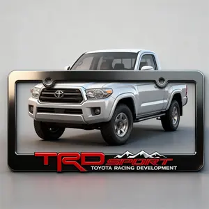 2-Piece TRD Black ABS License Plate Frame Set – Off-Road Racing Style for Toyota Tacoma, Tundra, 4Runner, RAV4 & Highlander| Heavy-Duty Matte Finish, No Logos or Decals| Aggressive OEM+ Upgrade for Daily Drivers & Off-Road Enthusiasts