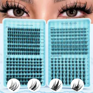 400pcs Lash Extensions, Natural & Dense Style, Mixed Lengths 8-16mm, DIY at Home, Beginner Friendly, Volume Lashes, Fluffy D Curl, 0.07mm Thickness, Eyelash Clusters