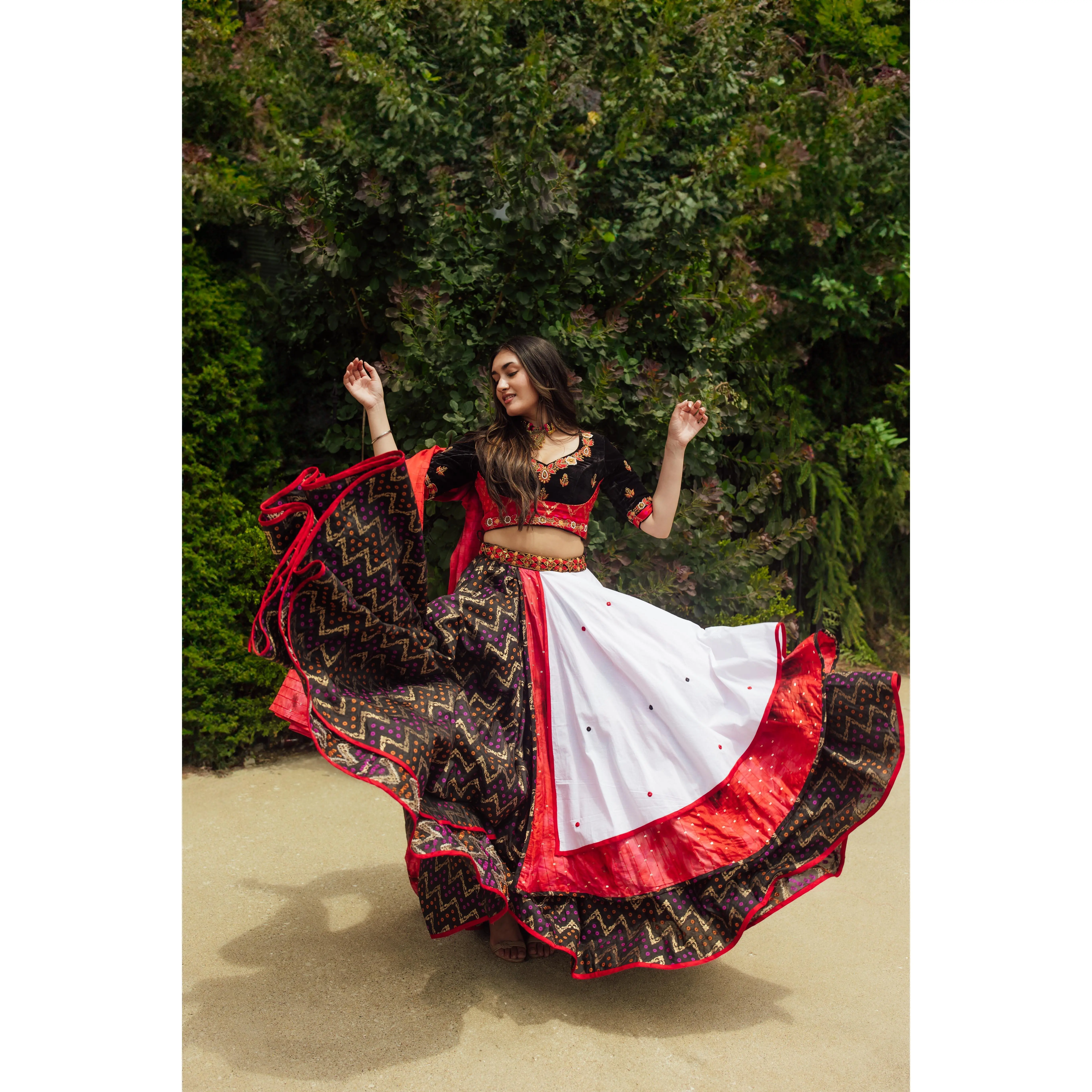 Multi Color Layered Chaniya Choli Set
