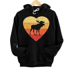 Vintage Heart Moose | Moose Lover Hoodie, Sweatshirt, T-Shirt