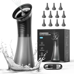 E80 Upgraded 2-in-1 Ear Wax Removal Kit - Built-in Waste Tank, Rechargeable Water Spray, 4 Pressure Settings, Safe Effective Ear Canal Irrigation System