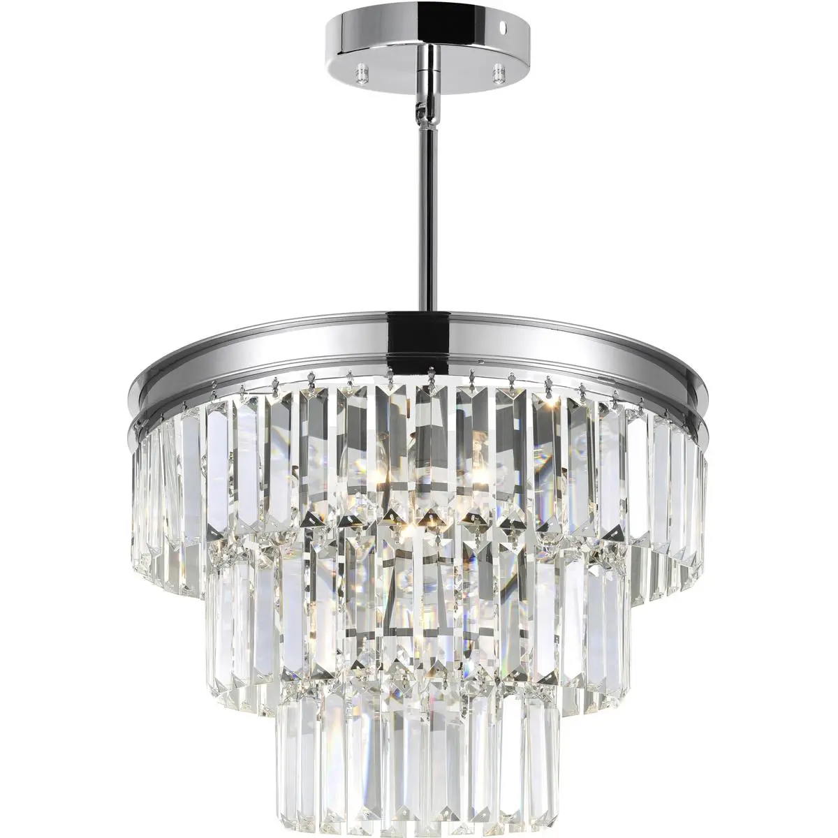 CWI Lighting Weiss 5 Light 18 inch Chrome Down Chandelier Ceiling Light 9969P18-5-601