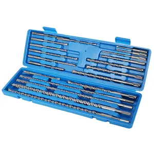 20 Packs Impact Hammer Drill Bit Set,SDS Plus Drill Bit Set, Carbide Tipped,with Storage Case for Concrete, Stone, Brick