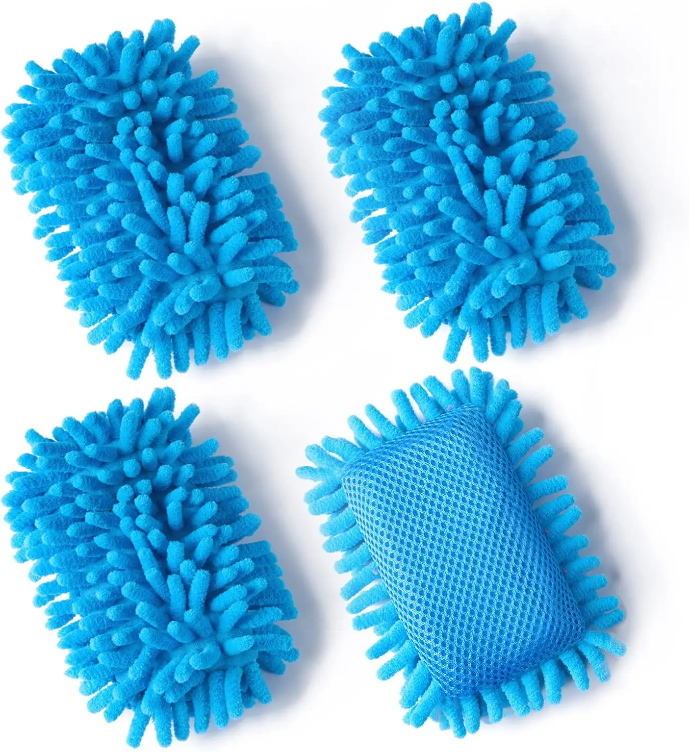 Microfiber Whiteboard Eraser 4-Pack – Washable Dry Erase Board Erasers for Classroom, Office & Home (Blue)