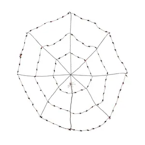 Northlight 5' Lit Orange & Black Spider in Web Decoration